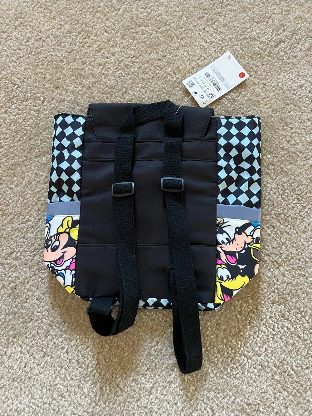 Zara Kids Black White Multicolor Disney Print Backpack - 
